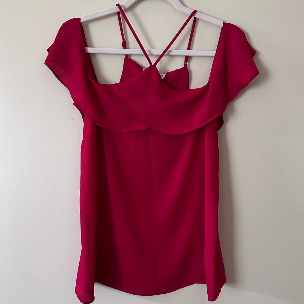 Red Cold-shoulder Top, Size Medium